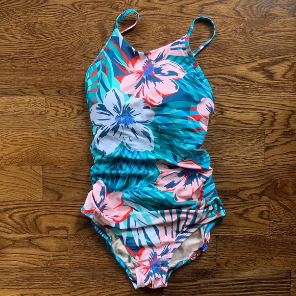 Kona Sol Floral Print One Piece Swimsuit - Picture 3 of 7